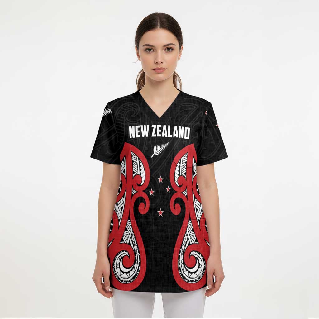 Custom Rugby New Zealand Scrub Top Baby Black Go Champions - Polynesian Pride