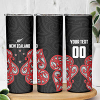 Custom Rugby New Zealand Skinny Tumbler Baby Black Go Champions