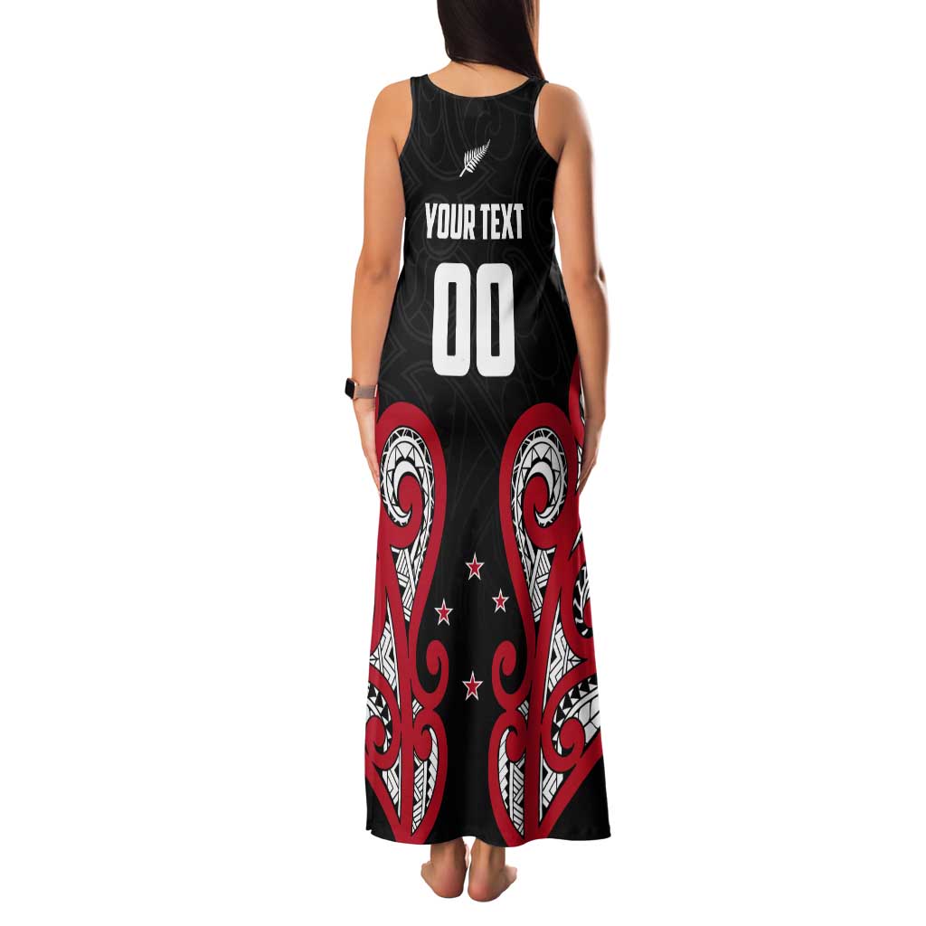 Custom Rugby New Zealand Tank Maxi Dress Baby Black Go Champions LT01 - Polynesian Pride
