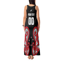 Custom Rugby New Zealand Tank Maxi Dress Baby Black Go Champions LT01 - Polynesian Pride