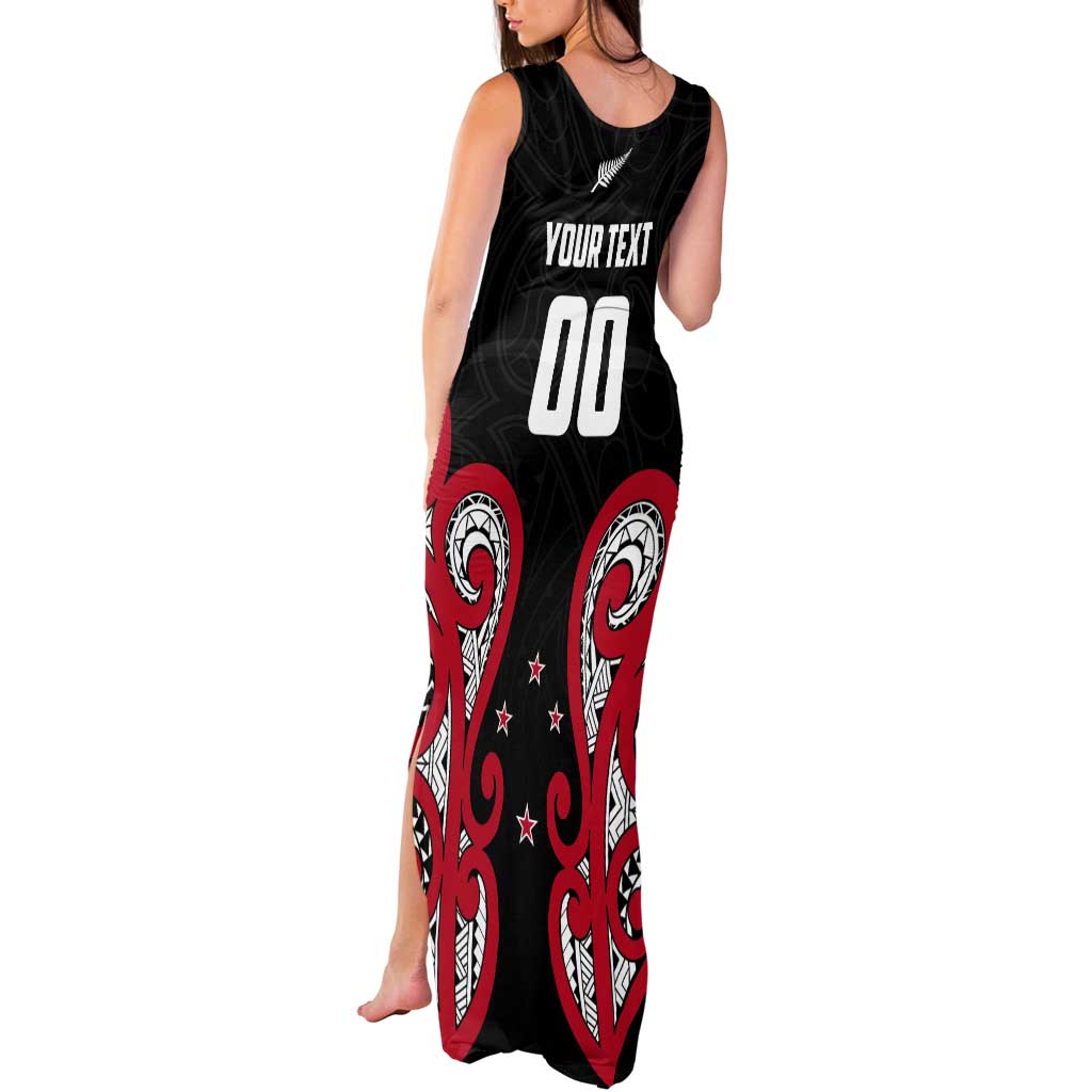 Custom Rugby New Zealand Tank Maxi Dress Baby Black Go Champions LT01 - Polynesian Pride