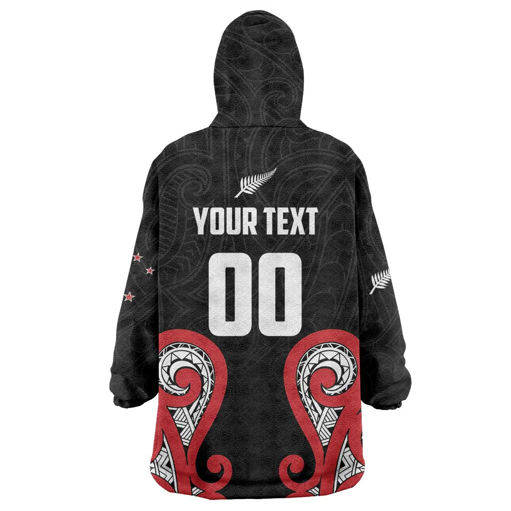 Custom Rugby New Zealand Wearable Blanket Hoodie Baby Black Go Champions LT01 - Polynesian Pride
