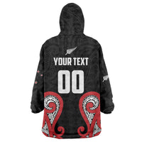 Custom Rugby New Zealand Wearable Blanket Hoodie Baby Black Go Champions LT01 - Polynesian Pride