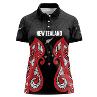 Custom Rugby New Zealand Women Polo Shirt Baby Black Go Champions LT01 Female Black - Polynesian Pride