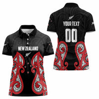 Custom Rugby New Zealand Women Polo Shirt Baby Black Go Champions LT01 - Polynesian Pride