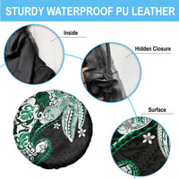 Monstera Plumeria Flowers Green Spare Tire Cover Polynesian Pattern LT01 - Polynesian Pride