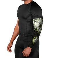 Monstera Plumeria Flowers Olive Green Arm Sleeves Polynesian Pattern