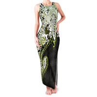 Monstera Plumeria Flowers Olive Green Family Matching Tank Maxi Dress and Hawaiian Shirt Polynesian Pattern LT01 Mom's Dress Green - Polynesian Pride