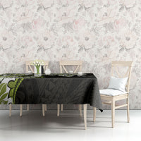 Monstera Plumeria Flowers Olive Green Tablecloth Polynesian Pattern