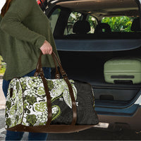 Monstera Plumeria Flowers Olive Green Travel Bag Polynesian Pattern LT01 - Polynesian Pride