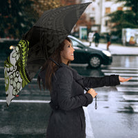 Monstera Plumeria Flowers Olive Green Umbrella Polynesian Pattern