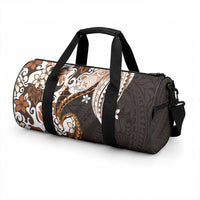 Monstera Plumeria Flowers Orange Duffle Bag Polynesian Pattern LT01 - Polynesian Pride