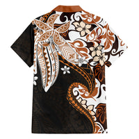 Monstera Plumeria Flowers Orange Family Matching Off The Shoulder Long Sleeve Dress and Hawaiian Shirt Polynesian Pattern LT01 - Polynesian Pride