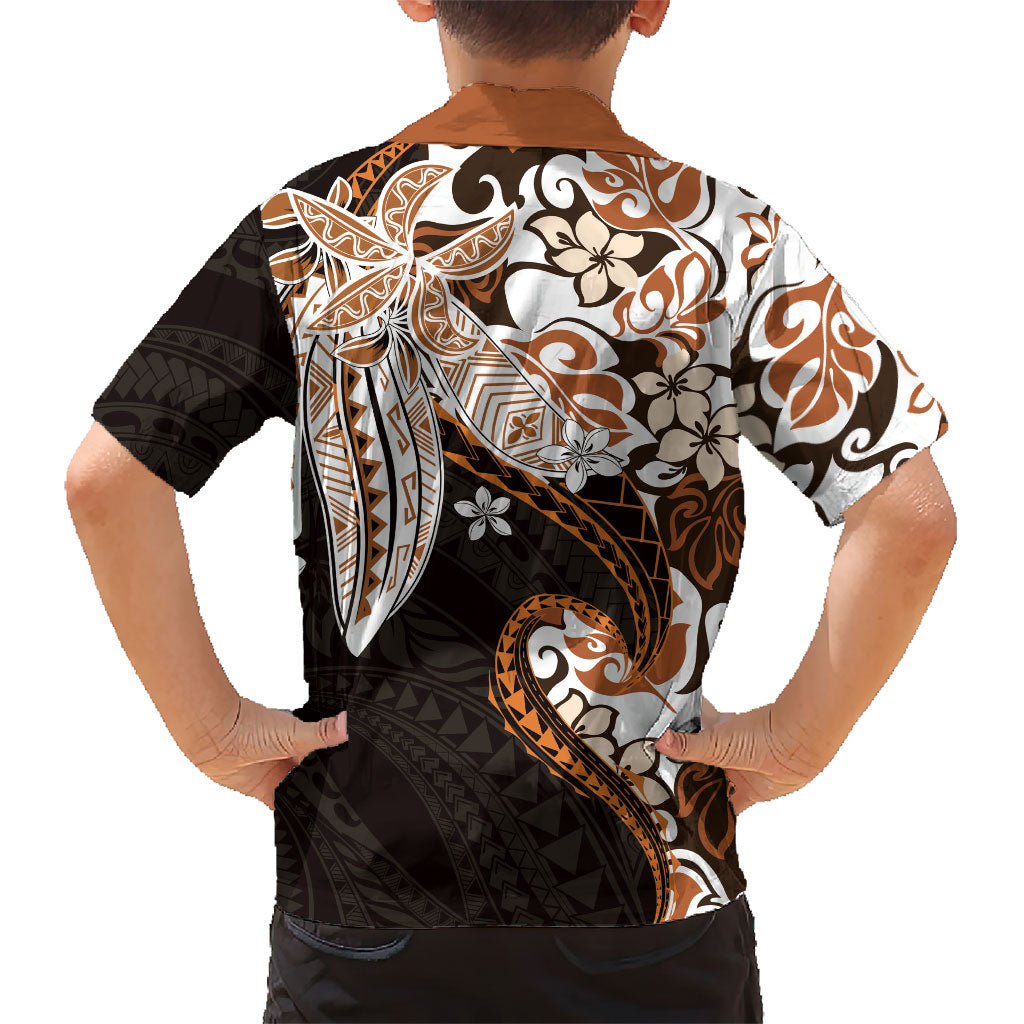 Monstera Plumeria Flowers Orange Hawaiian Shirt Polynesian Pattern