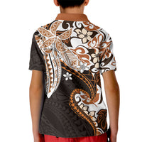 Monstera Plumeria Flowers Orange Kid Polo Shirt Polynesian Pattern LT01 - Polynesian Pride