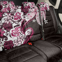 Monstera Plumeria Flowers Pink Back Car Seat Cover Polynesian Pattern