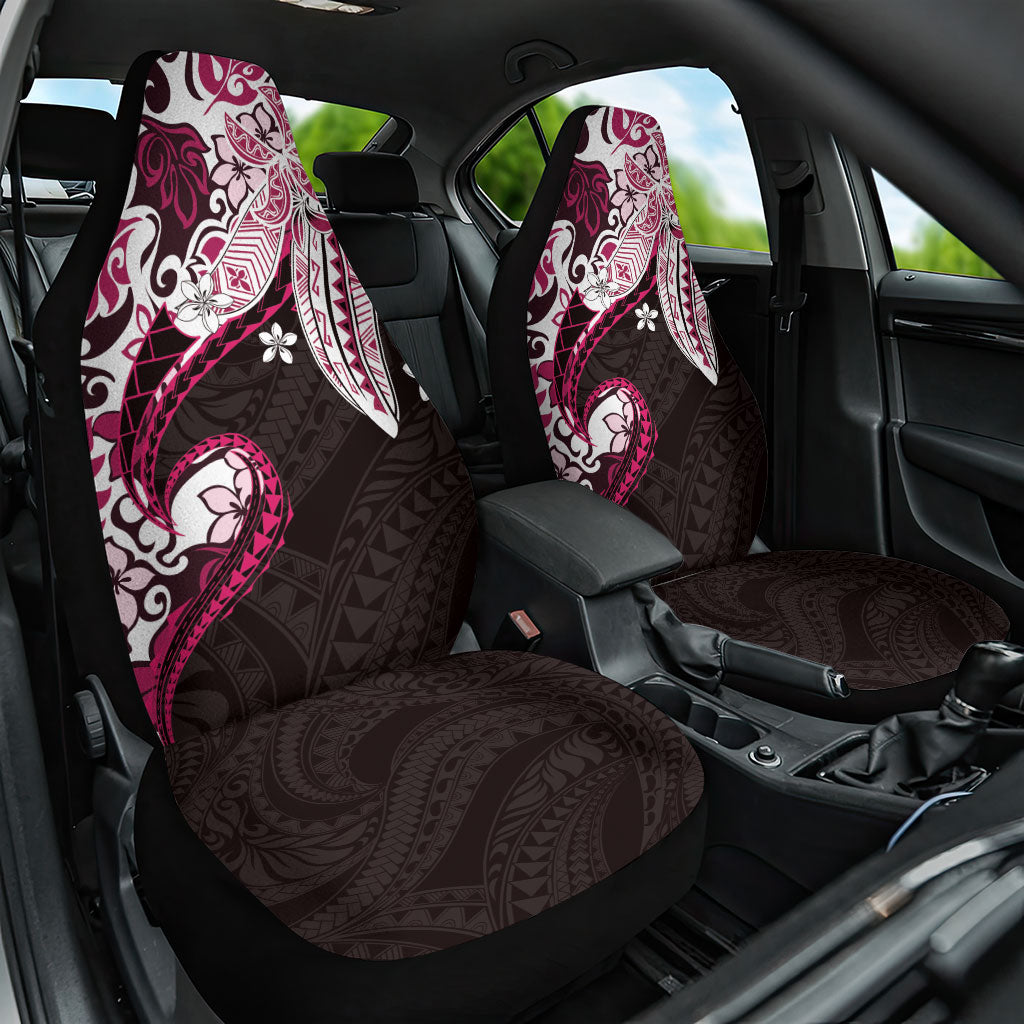 Monstera Plumeria Flowers Pink Car Seat Cover Polynesian Pattern LT01 One Size Pink - Polynesian Pride
