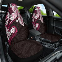 Monstera Plumeria Flowers Pink Car Seat Cover Polynesian Pattern LT01 One Size Pink - Polynesian Pride