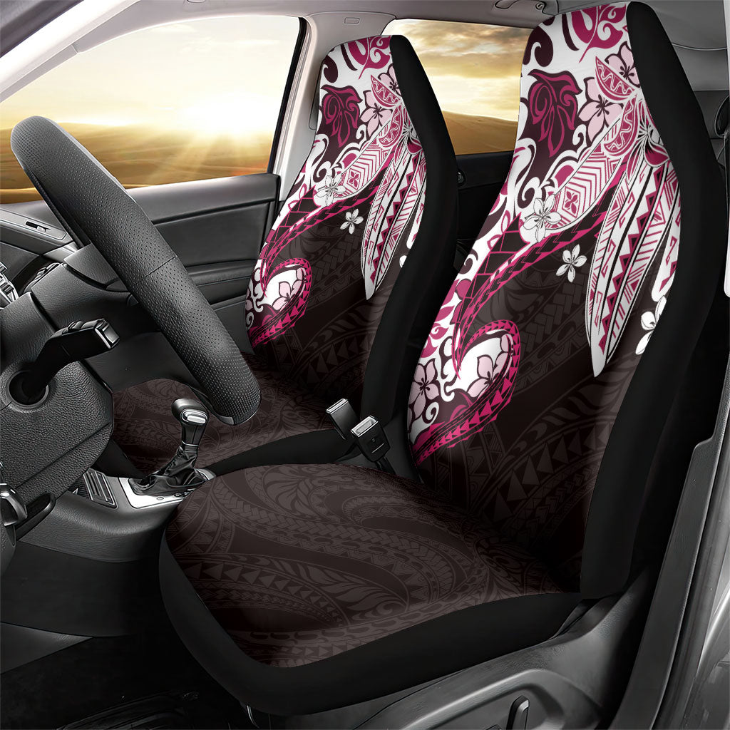 Monstera Plumeria Flowers Pink Car Seat Cover Polynesian Pattern LT01 - Polynesian Pride