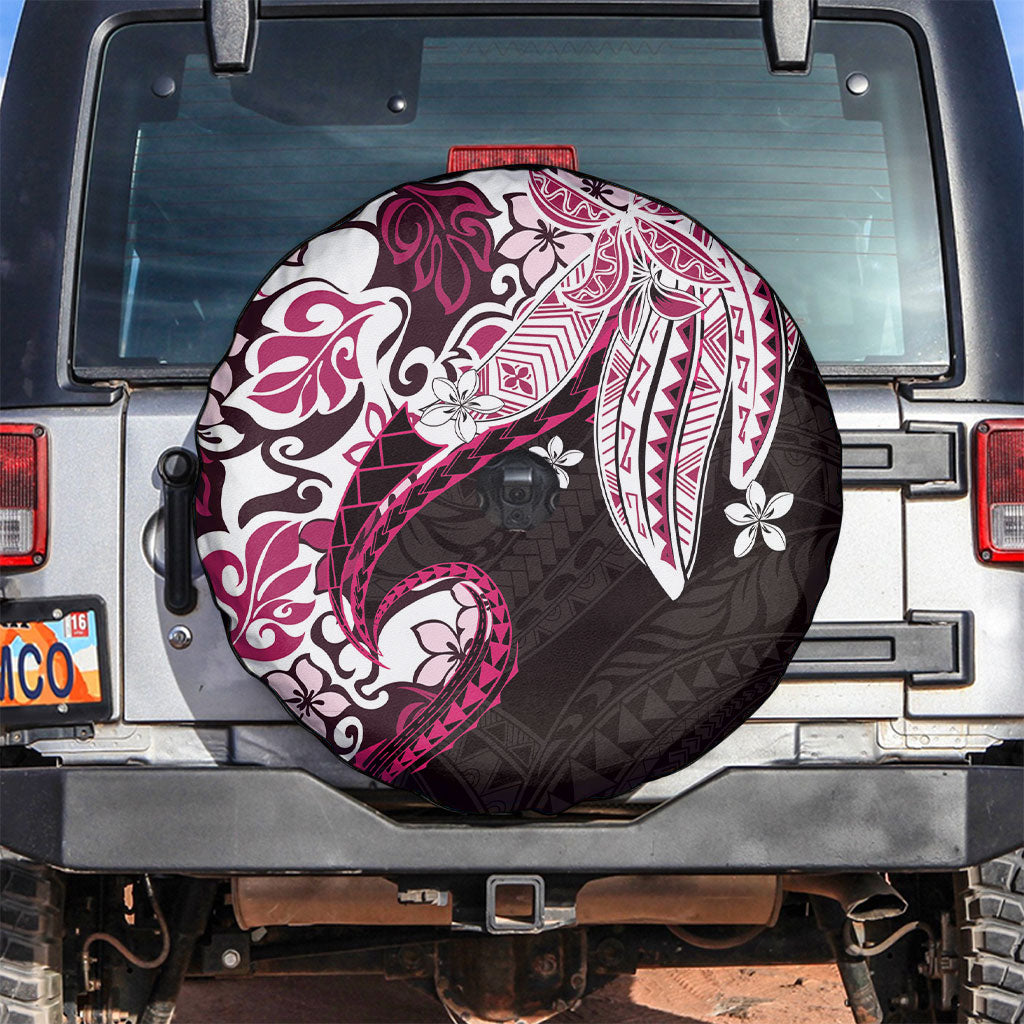 Monstera Plumeria Flowers Pink Spare Tire Cover Polynesian Pattern LT01 Pink - Polynesian Pride