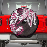 Monstera Plumeria Flowers Pink Spare Tire Cover Polynesian Pattern LT01 - Polynesian Pride
