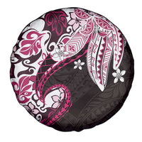 Monstera Plumeria Flowers Pink Spare Tire Cover Polynesian Pattern LT01 - Polynesian Pride