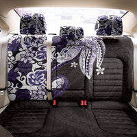 Monstera Plumeria Flowers Purple Back Car Seat Cover Polynesian Pattern