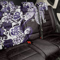 Monstera Plumeria Flowers Purple Back Car Seat Cover Polynesian Pattern