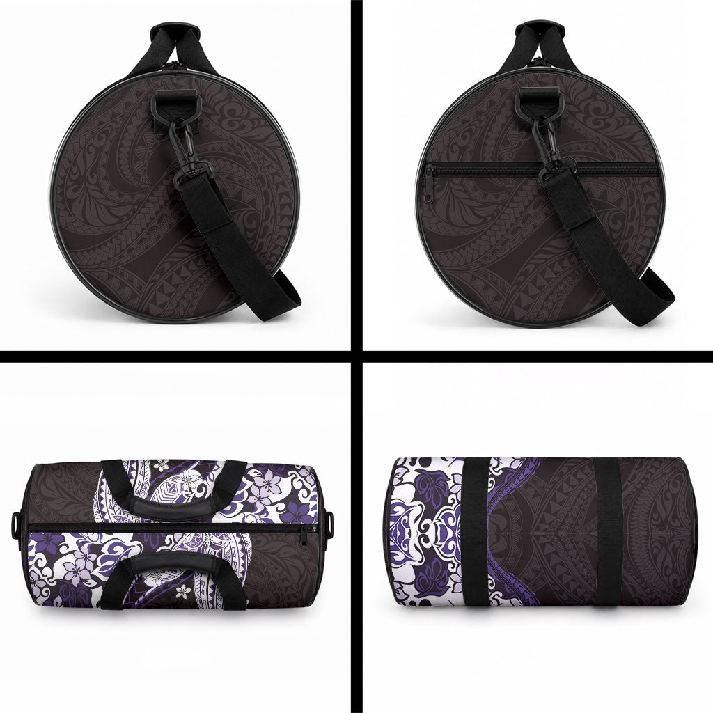 Monstera Plumeria Flowers Purple Duffle Bag Polynesian Pattern LT01 - Polynesian Pride