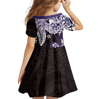 Monstera Plumeria Flowers Purple Family Matching Long Sleeve Bodycon Dress and Hawaiian Shirt Polynesian Pattern LT01 - Polynesian Pride
