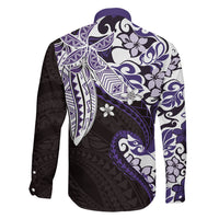 Monstera Plumeria Flowers Purple Family Matching Short Sleeve Bodycon Dress and Hawaiian Shirt Polynesian Pattern LT01 - Polynesian Pride