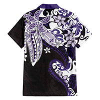 Monstera Plumeria Flowers Purple Family Matching Summer Maxi Dress and Hawaiian Shirt Polynesian Pattern LT01 - Polynesian Pride