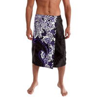 Monstera Plumeria Flowers Purple Lavalava Polynesian Pattern