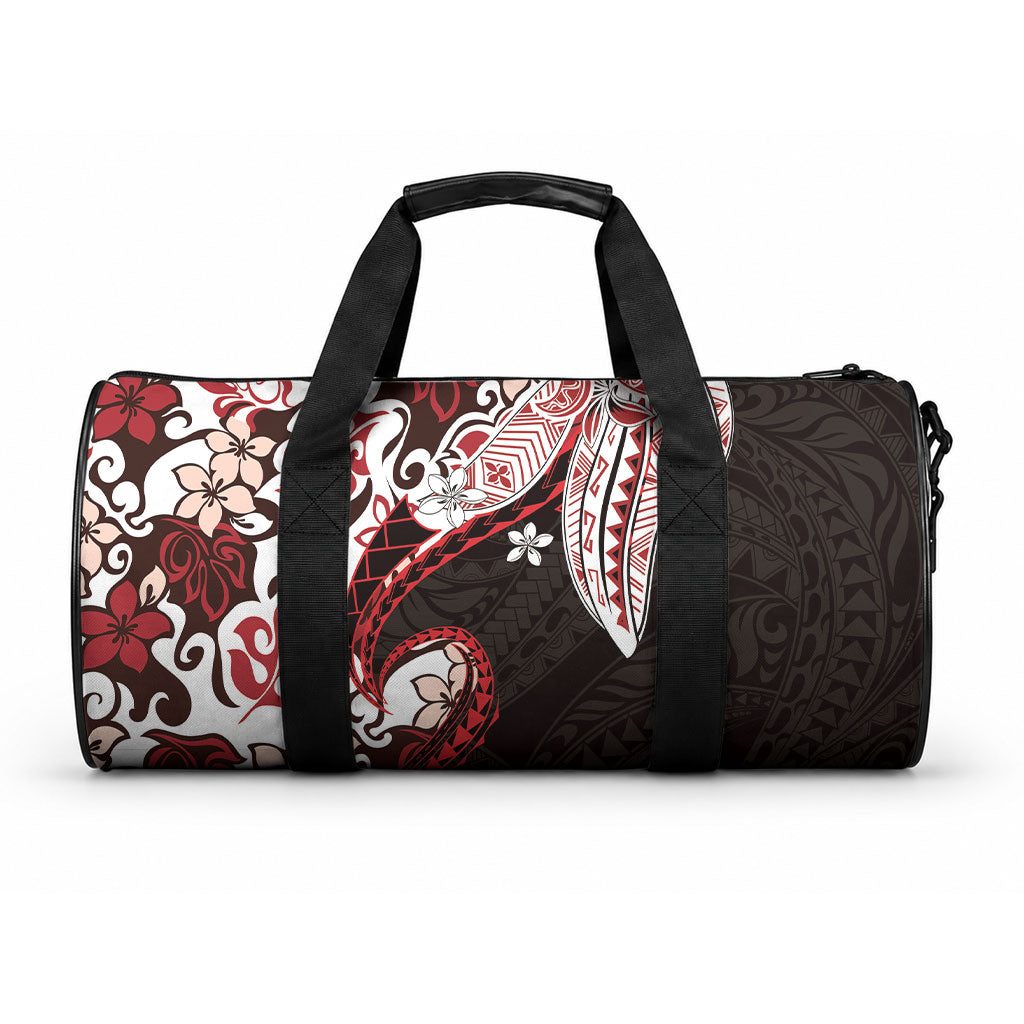 Monstera Plumeria Flowers Red Duffle Bag Polynesian Pattern LT01 One size Red - Polynesian Pride