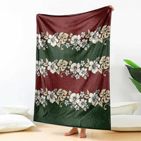 Hawaiian Hibiscus Christmas Color Blanket Unique