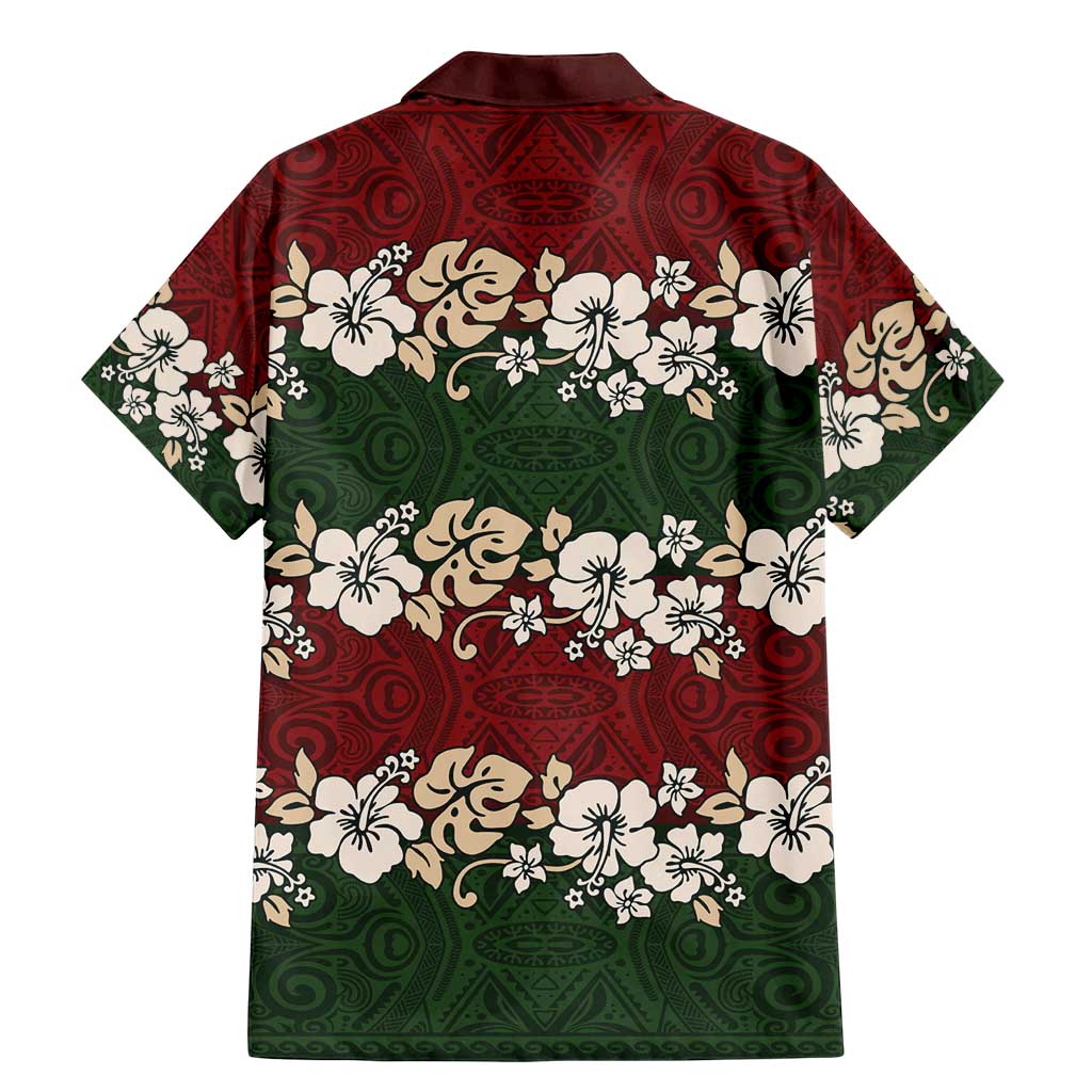 Hawaiian Hibiscus Christmas Color Family Matching Mermaid Dress and Hawaiian Shirt Unique LT01 - Polynesian Pride