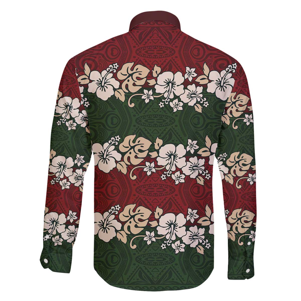Hawaiian Hibiscus Christmas Color Family Matching Off The Shoulder Long Sleeve Dress and Hawaiian Shirt Unique LT01 - Polynesian Pride