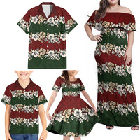 Hawaiian Hibiscus Christmas Color Family Matching Off Shoulder Maxi Dress and Hawaiian Shirt Unique LT01 - Polynesian Pride