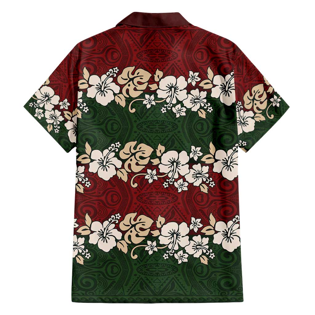 Hawaiian Hibiscus Christmas Color Family Matching Off Shoulder Maxi Dress and Hawaiian Shirt Unique LT01 - Polynesian Pride