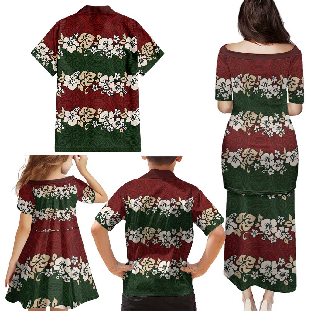 Hawaiian Hibiscus Christmas Color Family Matching Puletasi and Hawaiian Shirt Unique LT01 - Polynesian Pride