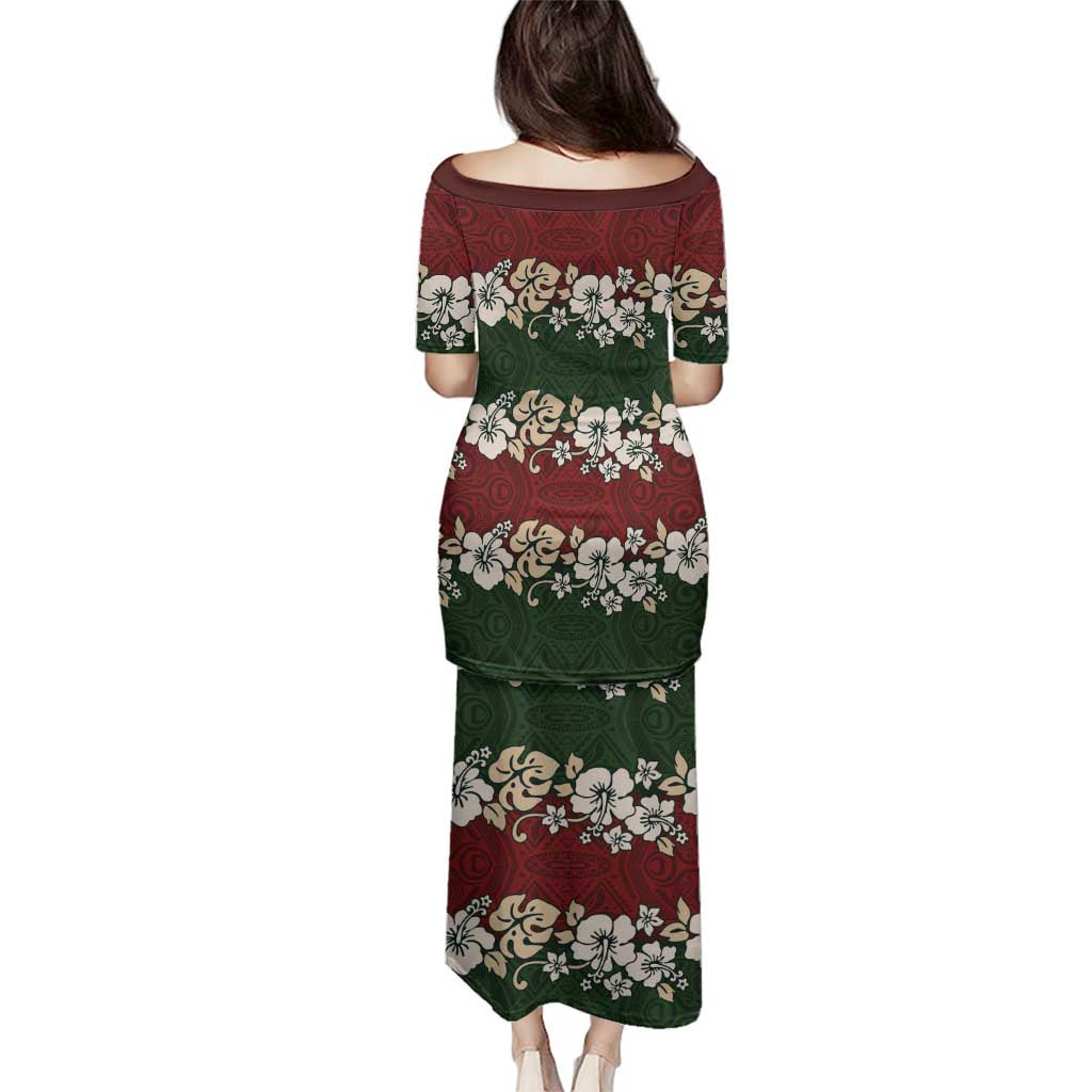 Hawaiian Hibiscus Christmas Color Family Matching Puletasi and Hawaiian Shirt Unique LT01 - Polynesian Pride