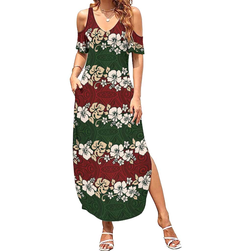 Hawaiian Hibiscus Christmas Color Family Matching Summer Maxi Dress and Hawaiian Shirt Unique