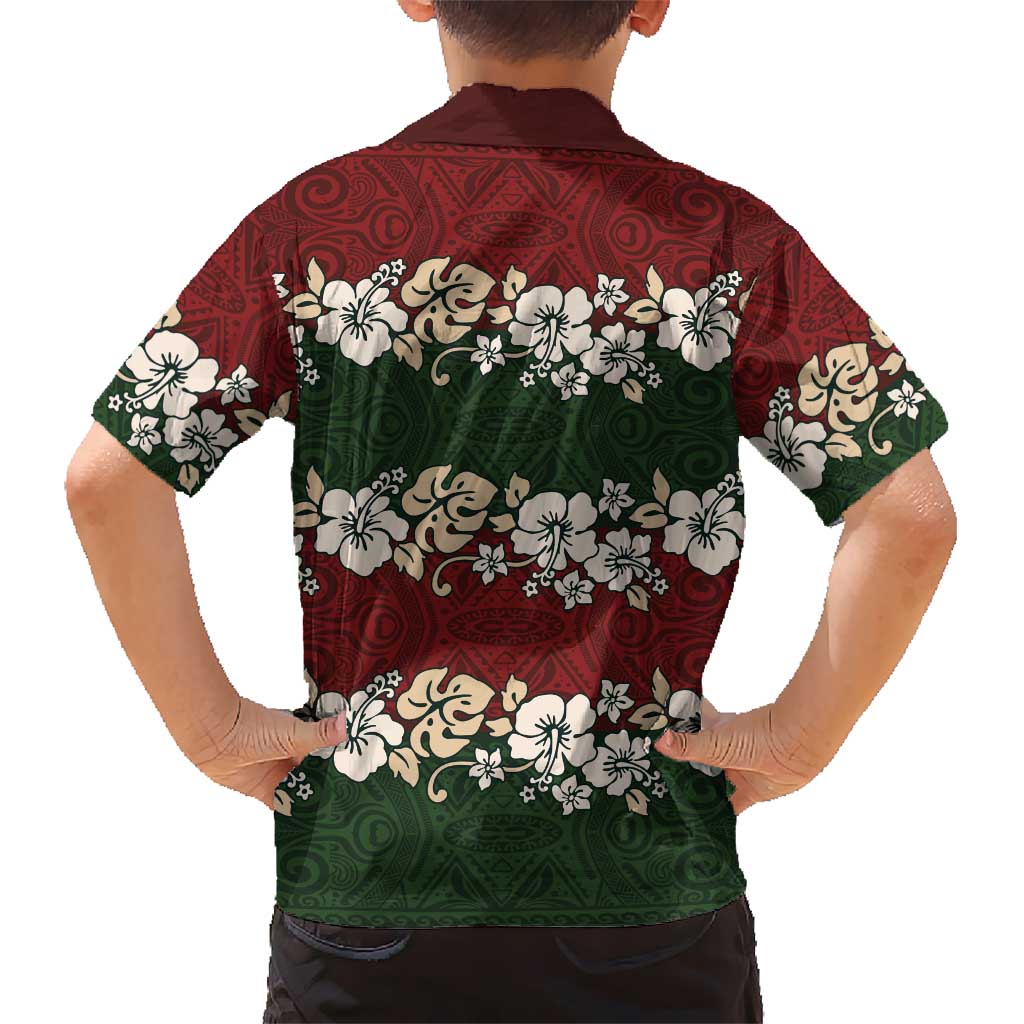 Hawaiian Hibiscus Christmas Color Kid Hawaiian Shirt Unique LT01 - Polynesian Pride