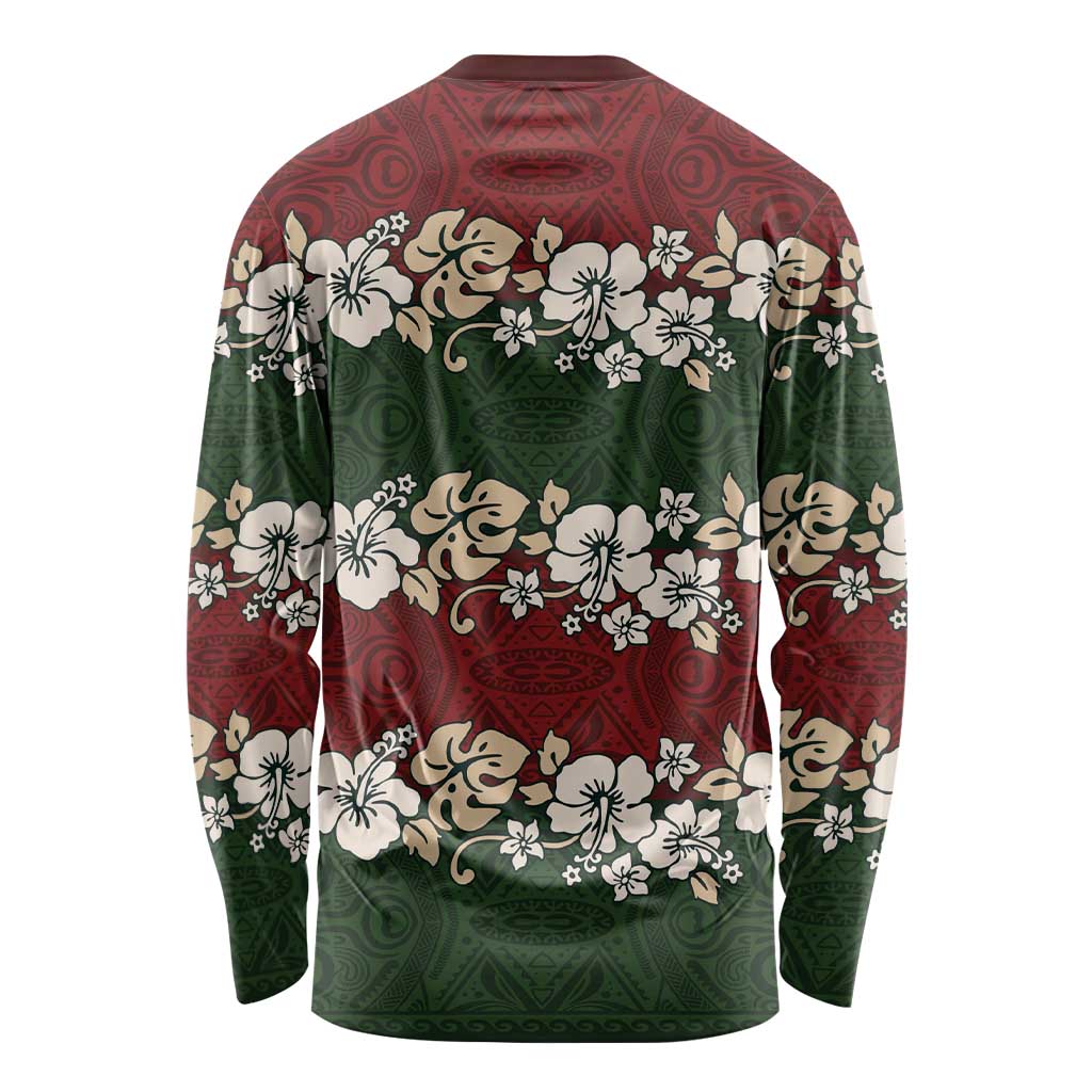 Hawaiian Hibiscus Christmas Color Long Sleeve Shirt Unique LT01 - Polynesian Pride