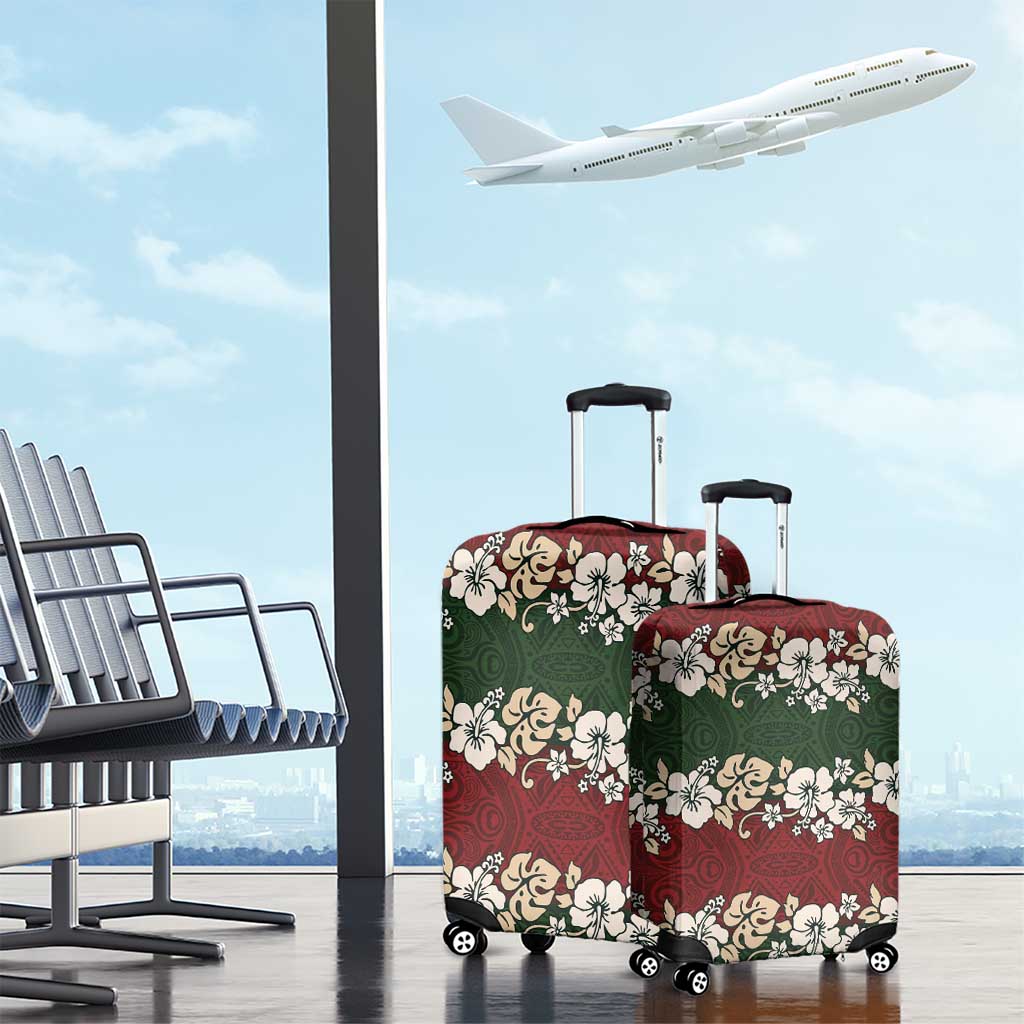 Hawaiian Hibiscus Christmas Color Luggage Cover Unique LT01 - Polynesian Pride