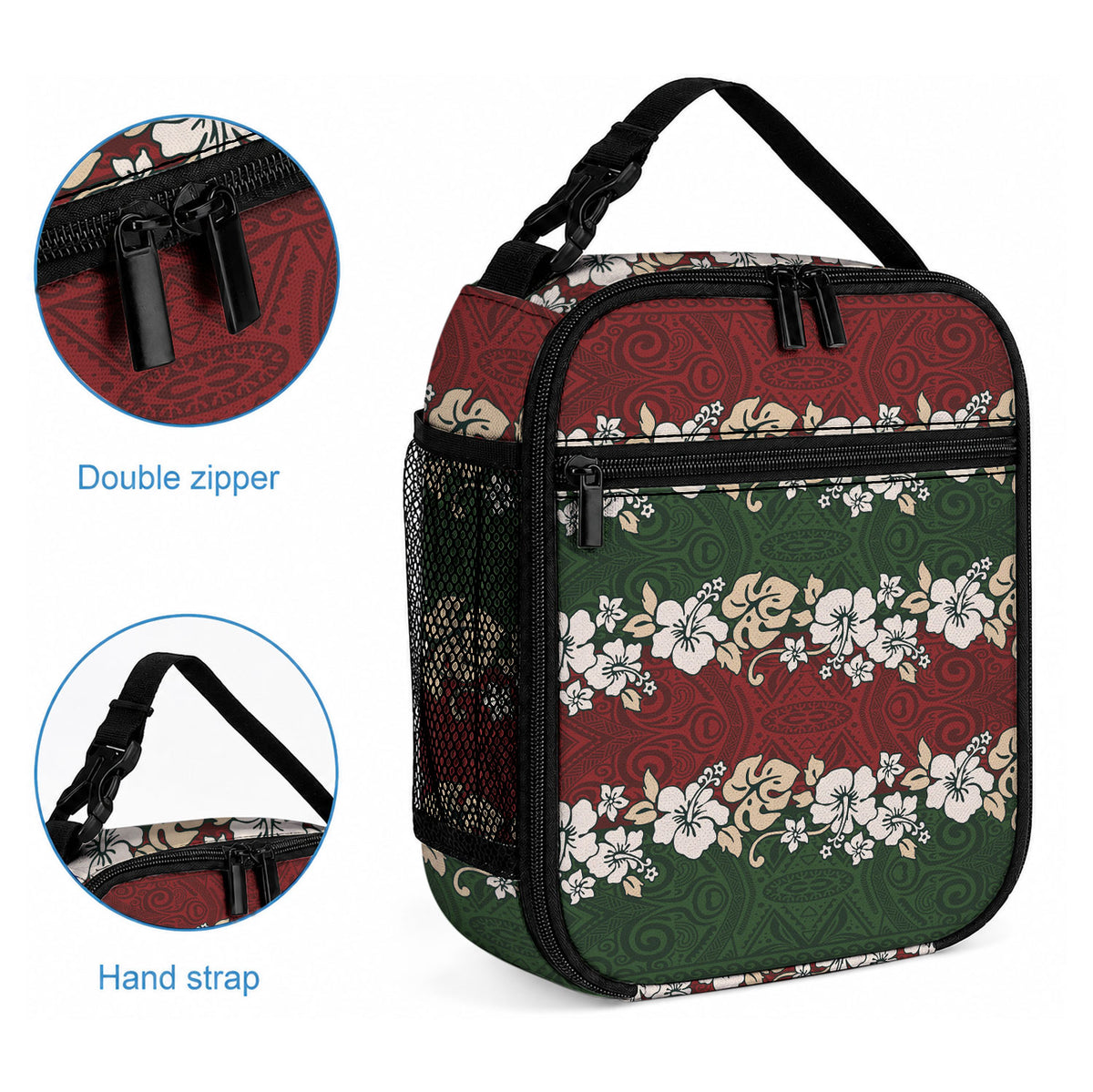 Hawaiian Hibiscus Christmas Color Lunch Bag Unique LT01 - Polynesian Pride