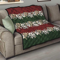 Hawaiian Hibiscus Christmas Color Quilt Unique