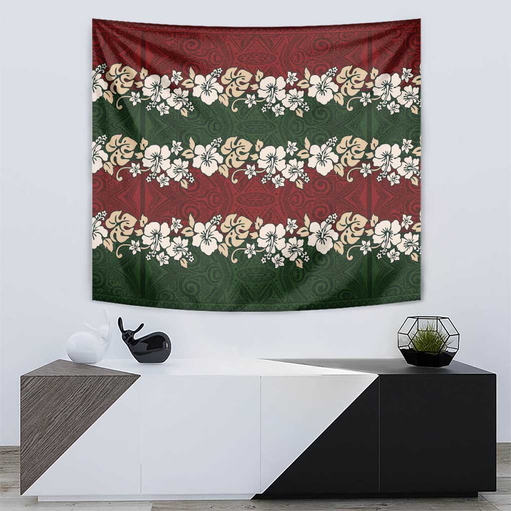 Hawaiian Hibiscus Christmas Color Tapestry Unique