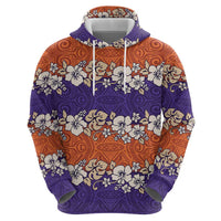 Hawaiian Hibiscus Hoodie Orange and Purple Unique LT01 - Polynesian Pride