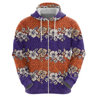 Hawaiian Hibiscus Hoodie Orange and Purple Unique LT01 - Polynesian Pride